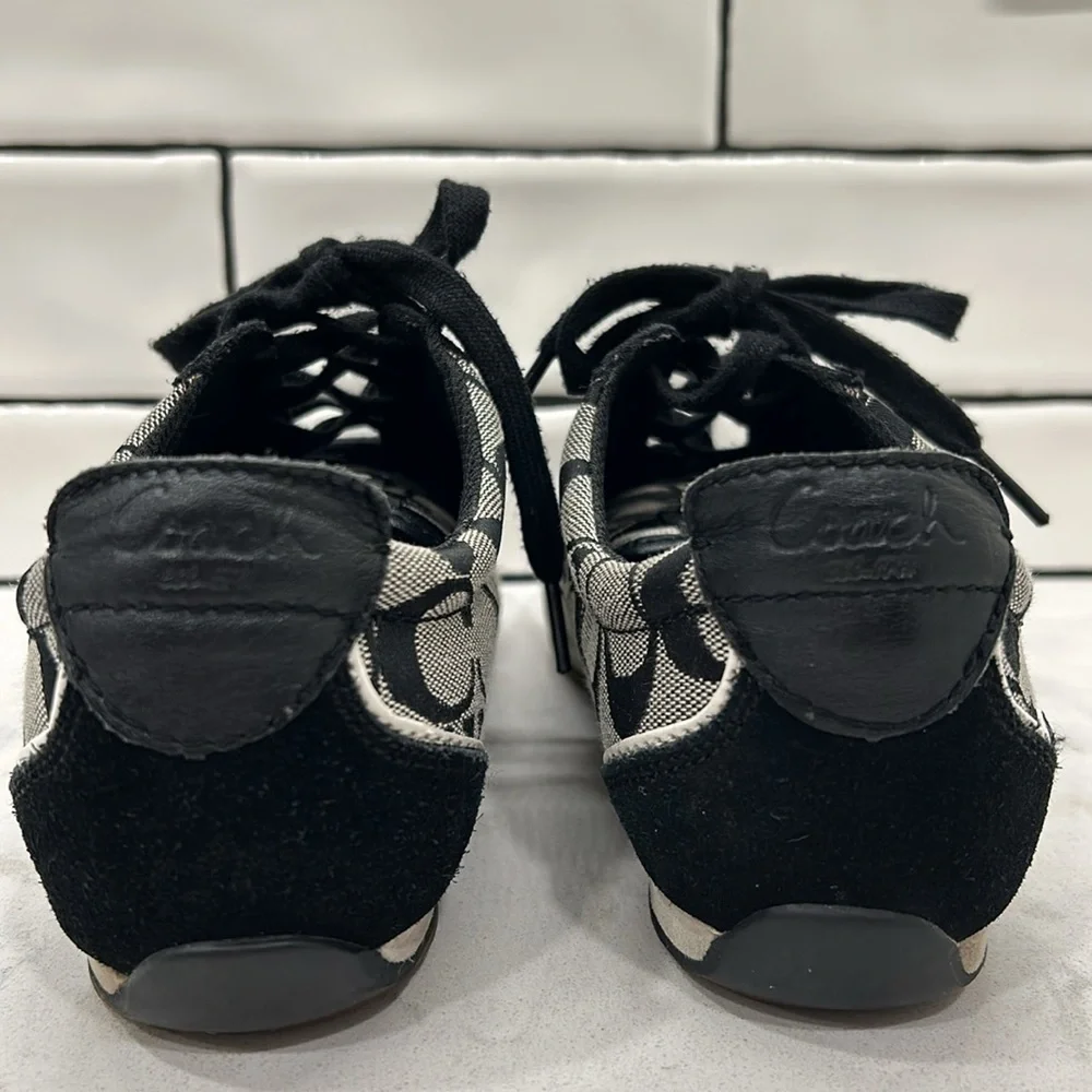 Coach Devin Black Signature Suede Canvas Embroidered Sneakers 8.5 - Picture 9 of 16